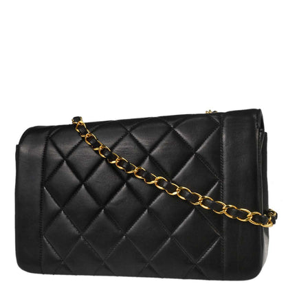 Chanel Black Lambskin Small Diana Shoulder Bag