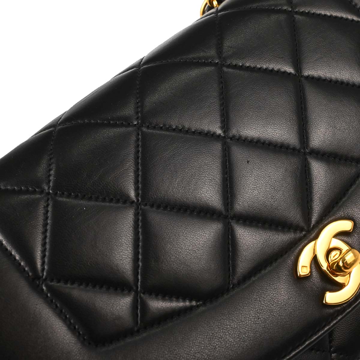 Chanel Black Lambskin Small Diana Shoulder Bag