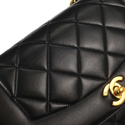 Chanel Black Lambskin Small Diana Shoulder Bag