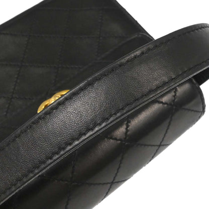 Chanel Black Lambskin Straight Flap Handbag