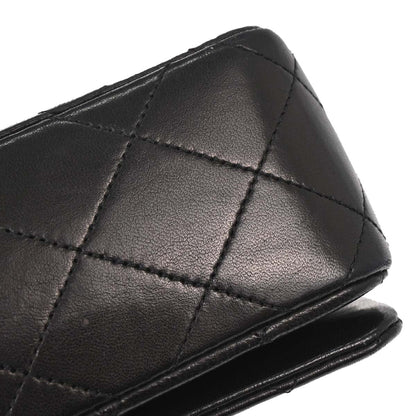 Chanel Black Lambskin Turnlock Mini Full Flap Shoulder Bag