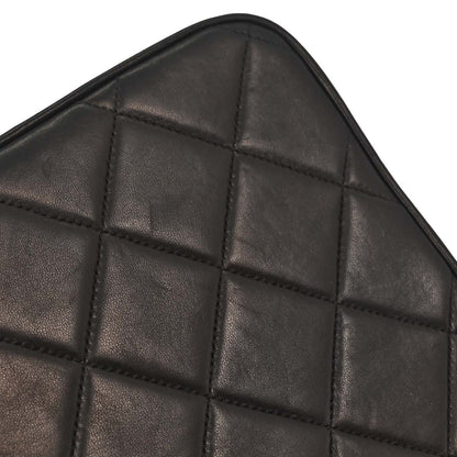 Chanel Black Lambskin Straight Flap Shoulder Bag