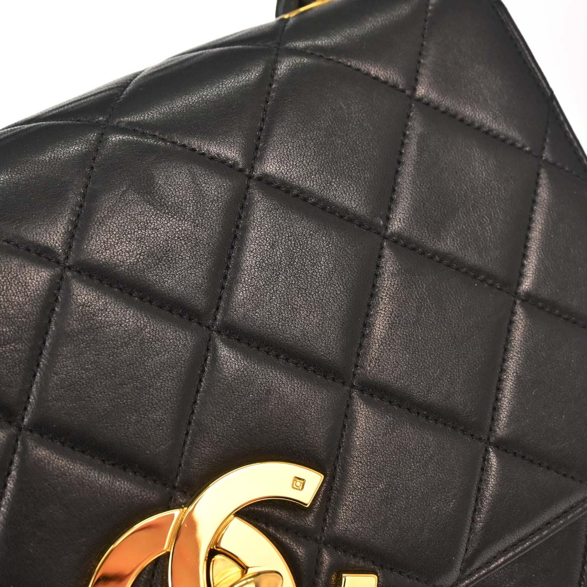 Chanel Black Lambskin Straight Flap Shoulder Bag