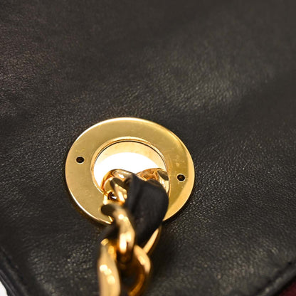 Chanel Black Lambskin Straight Flap Shoulder Bag