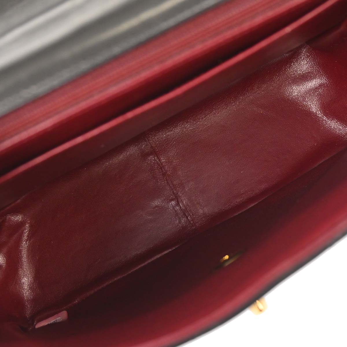 Chanel Black Lambskin Straight Flap Shoulder Bag