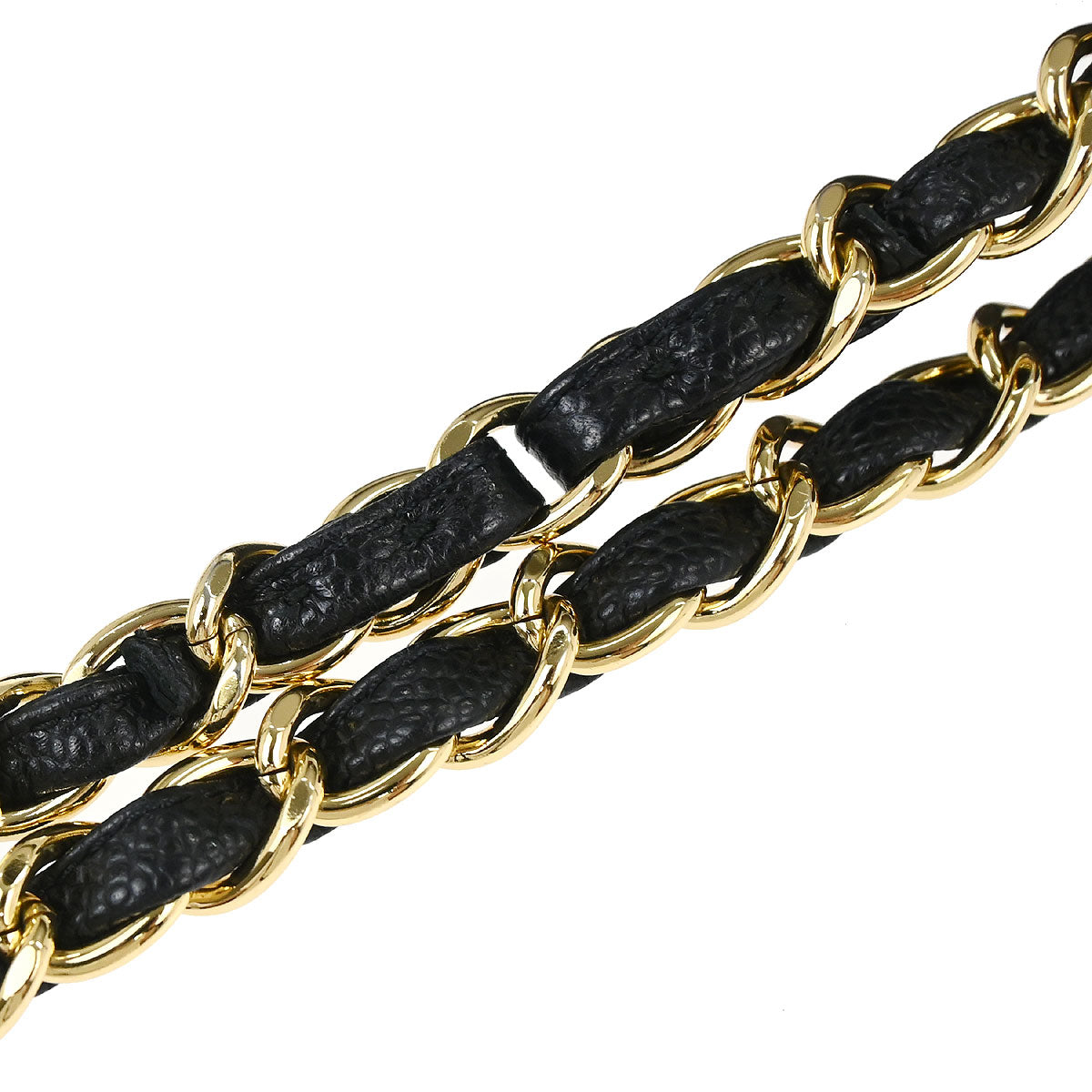 Chanel Black Caviar Skin Jumbo Classic Double Flap Shoulder Bag