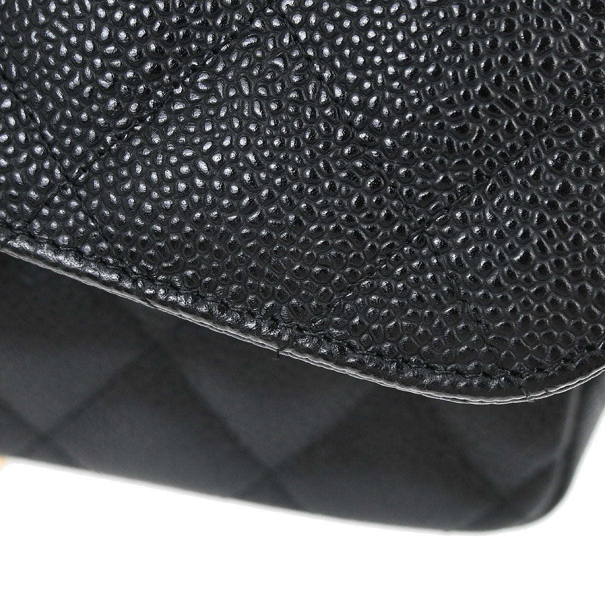 Chanel Black Caviar Skin Jumbo Classic Double Flap Shoulder Bag