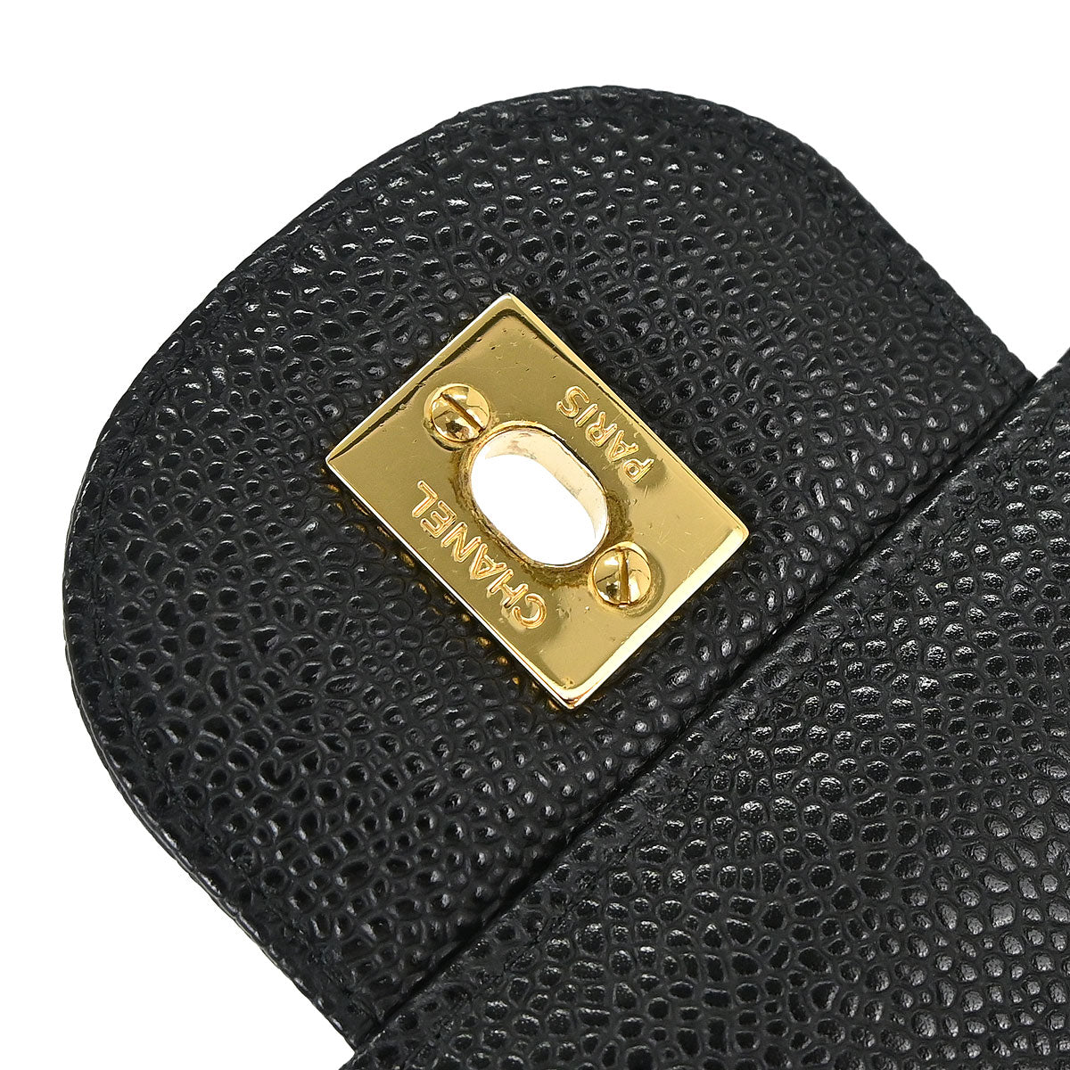 Chanel Black Caviar Skin Jumbo Classic Double Flap Shoulder Bag