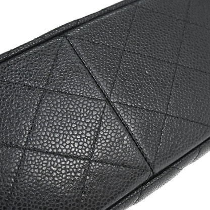 Chanel Black Caviar Skin Jumbo Classic Double Flap Shoulder Bag