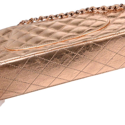 Chanel Metallic Gold Lambskin Medium Classic Double Flap Shoulder Bag