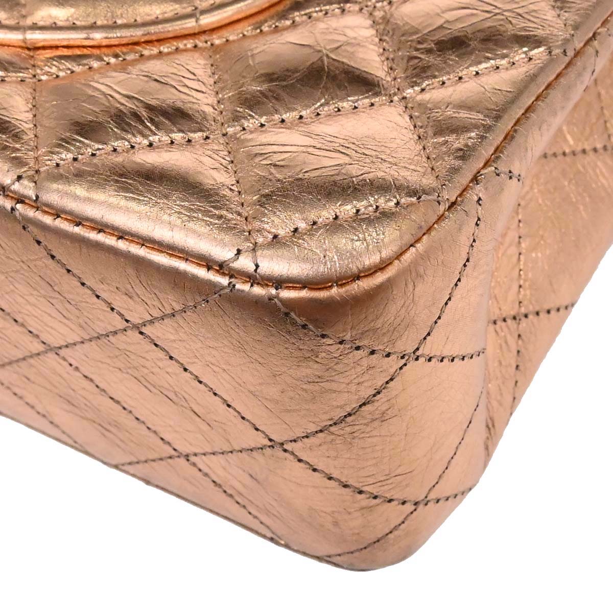 Chanel Metallic Gold Lambskin Medium Classic Double Flap Shoulder Bag