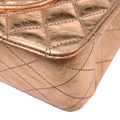 Chanel Metallic Gold Lambskin Medium Classic Double Flap Shoulder Bag