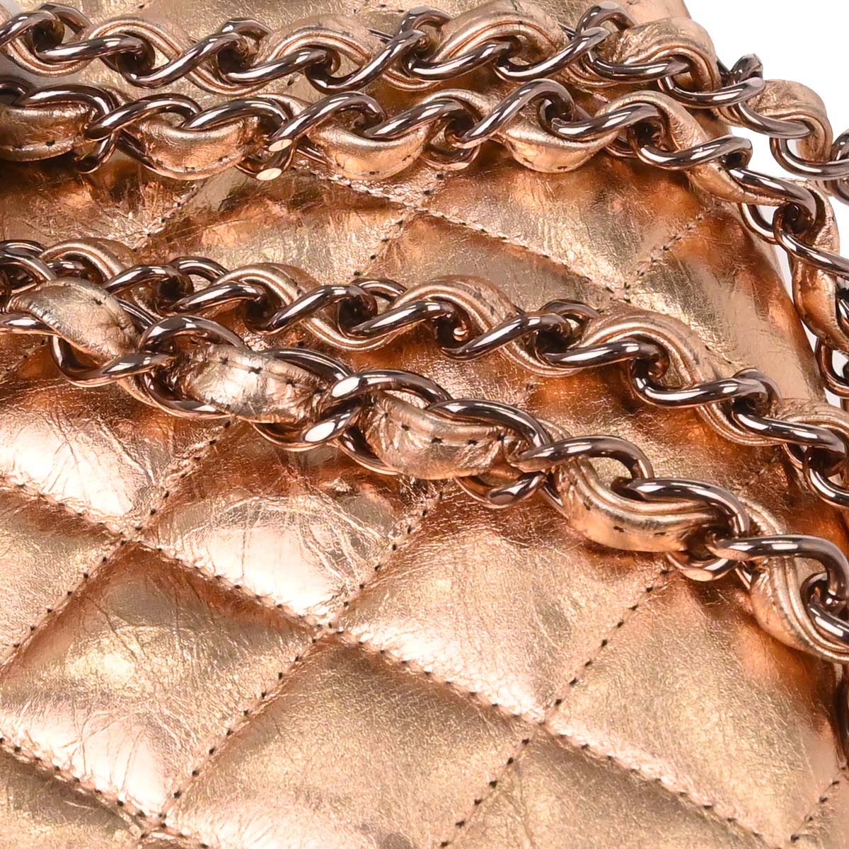 Chanel Metallic Gold Lambskin Medium Classic Double Flap Shoulder Bag