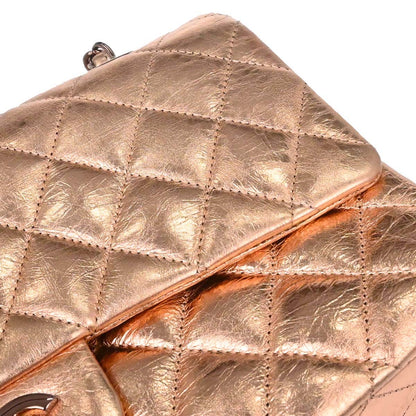 Chanel Metallic Gold Lambskin Medium Classic Double Flap Shoulder Bag