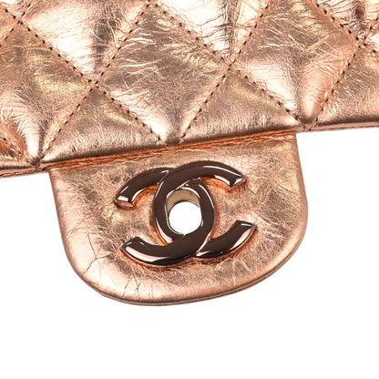 Chanel Metallic Gold Lambskin Medium Classic Double Flap Shoulder Bag