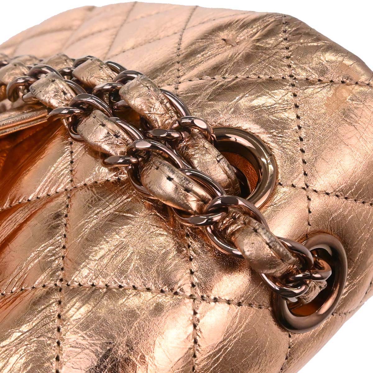 Chanel Metallic Gold Lambskin Medium Classic Double Flap Shoulder Bag