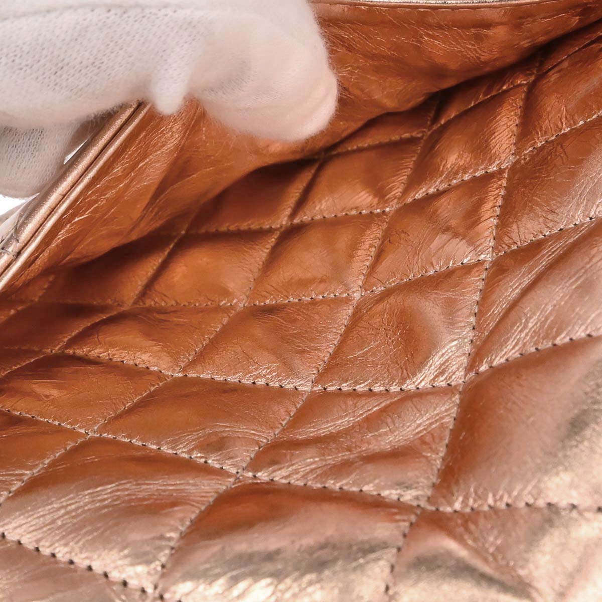 Chanel Metallic Gold Lambskin Medium Classic Double Flap Shoulder Bag