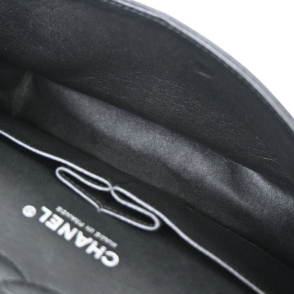 Chanel Black Satin Airline Medium Classic Double Flap Shoulder Bag