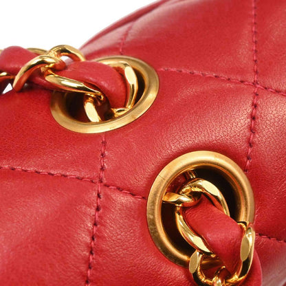 Chanel Red Lambskin Medium Classic Double Flap Shoulder Bag