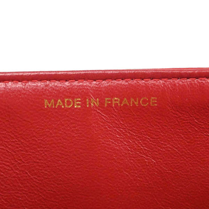 Chanel Red Lambskin Medium Classic Double Flap Shoulder Bag
