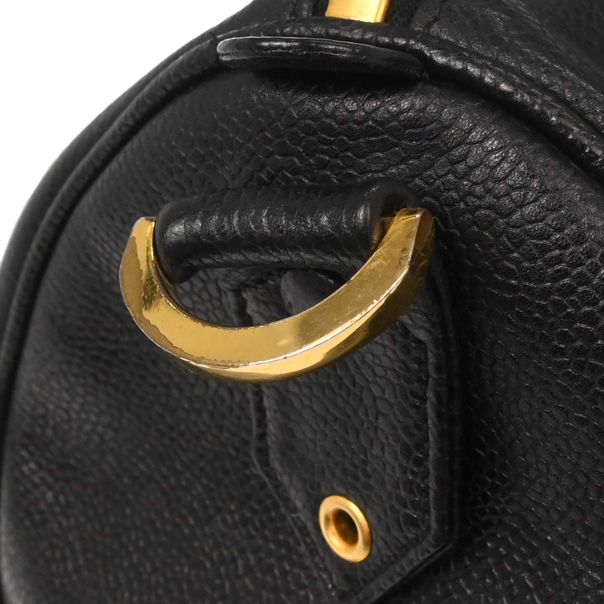 Chanel Black Caviar Skin 2way Shoulder Duffle Handbag