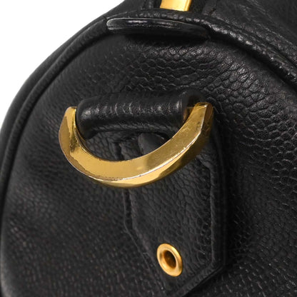 Chanel Black Caviar Skin 2way Shoulder Duffle Handbag
