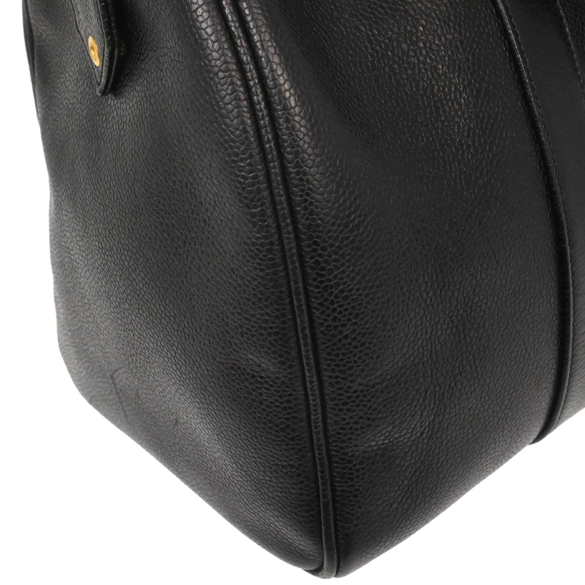 Chanel Black Caviar Skin 2way Shoulder Duffle Handbag