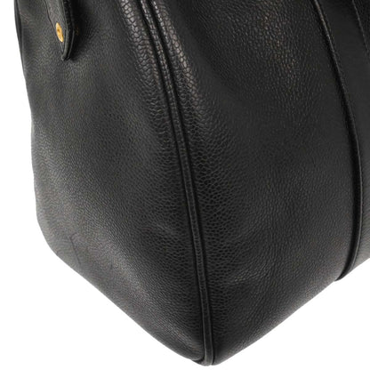 Chanel Black Caviar Skin 2way Shoulder Duffle Handbag