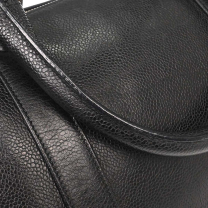 Chanel Black Caviar Skin 2way Shoulder Duffle Handbag