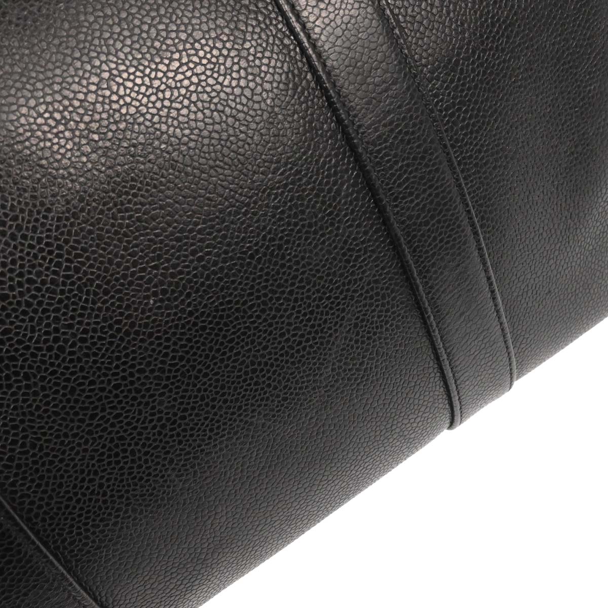 Chanel Black Caviar Skin 2way Shoulder Duffle Handbag