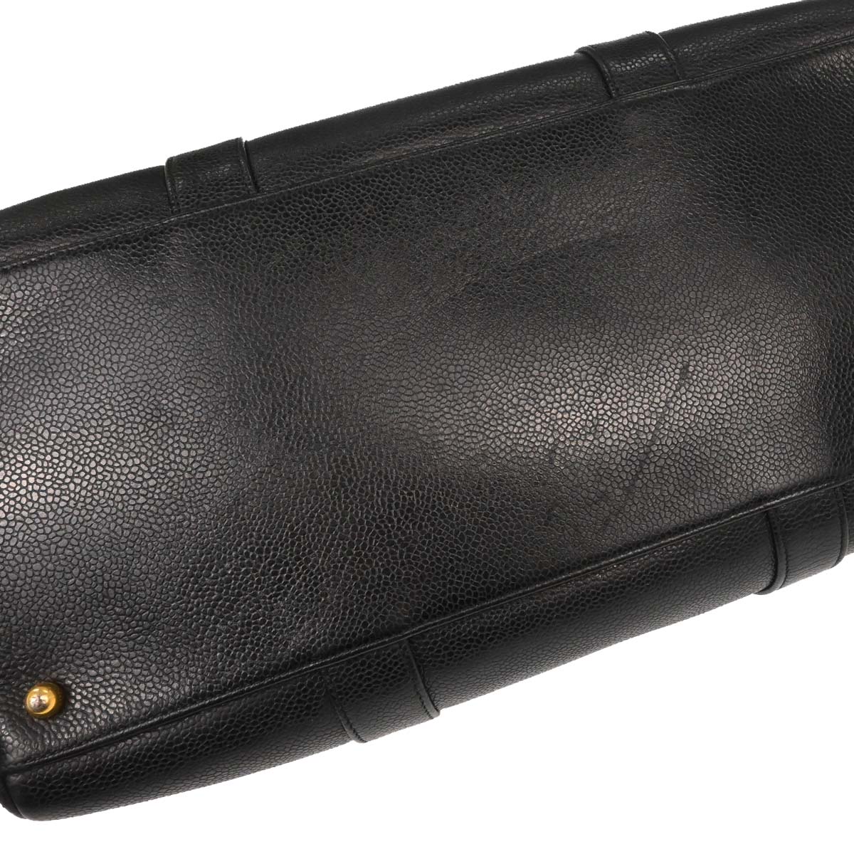 Chanel Black Caviar Skin 2way Shoulder Duffle Handbag