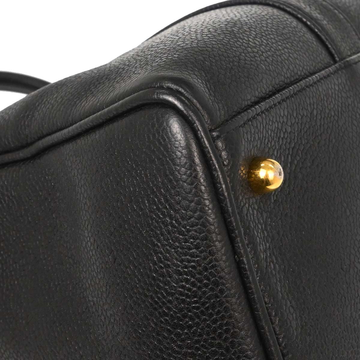 Chanel Black Caviar Skin 2way Shoulder Duffle Handbag