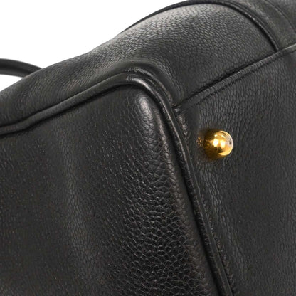 Chanel Black Caviar Skin 2way Shoulder Duffle Handbag