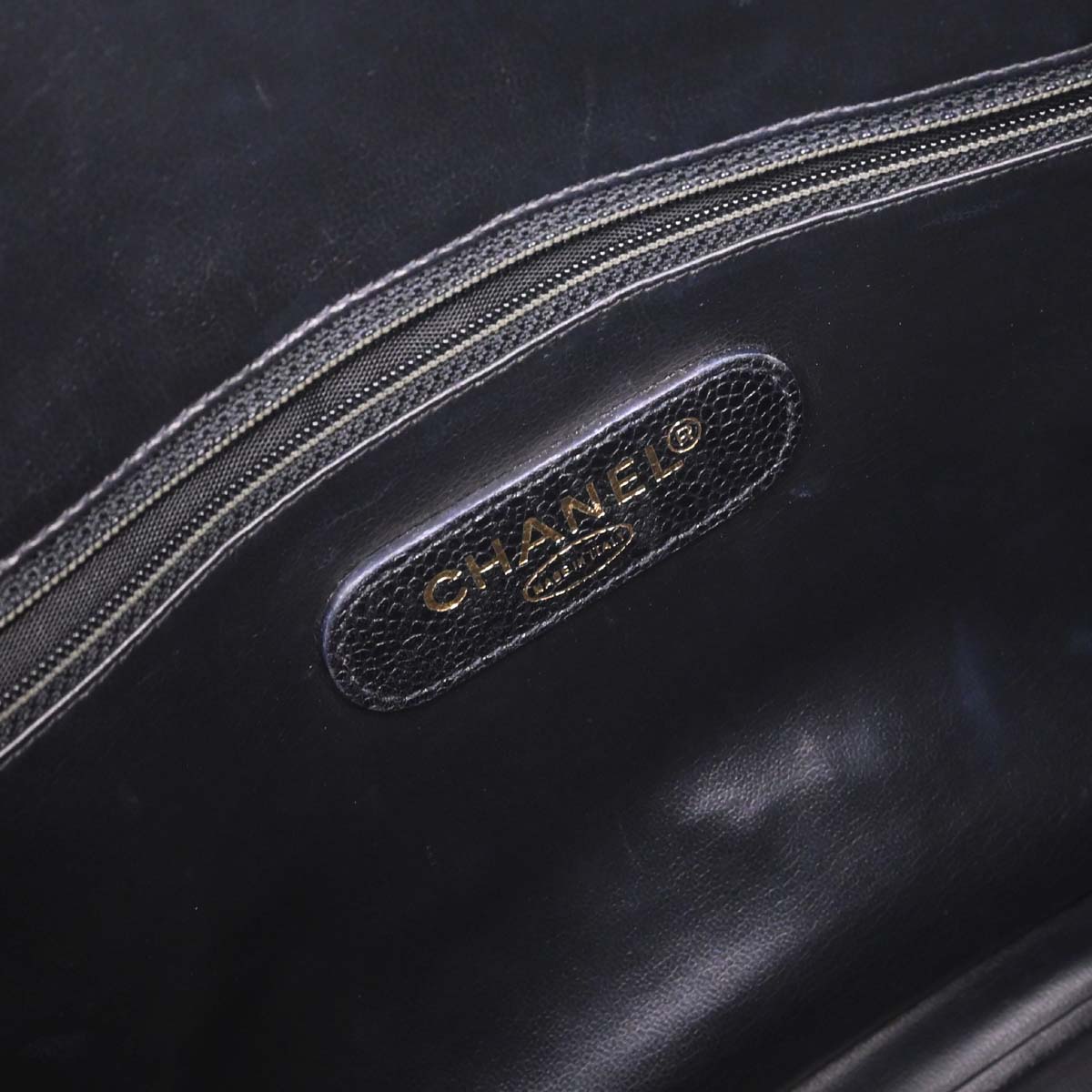 Chanel Black Caviar Skin 2way Shoulder Duffle Handbag