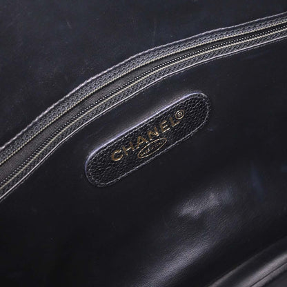 Chanel Black Caviar Skin 2way Shoulder Duffle Handbag