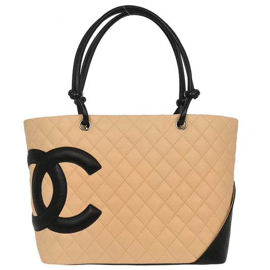 Chanel Beige Calfskin Cambon Ligne Tote Handbag