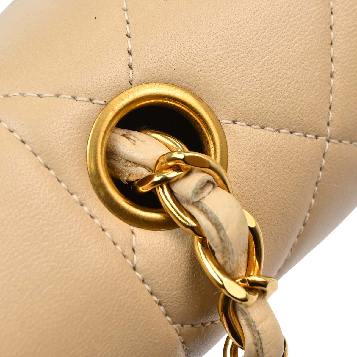Chanel Beige Lambskin Medium Diana Shoulder Bag