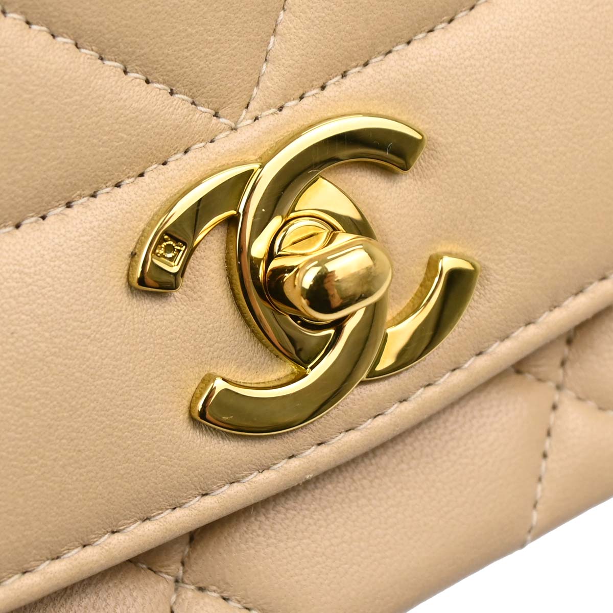 Chanel Beige Lambskin Medium Diana Shoulder Bag