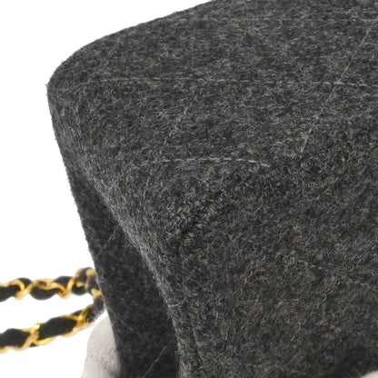 Chanel Gray Wool Classic Square Flap Shoulder Bag 20