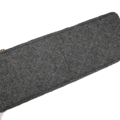 Chanel Gray Wool Classic Square Flap Shoulder Bag 20