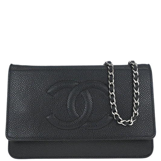 Chanel Black Caviar Timeless WOC Wallet on Chain Bag