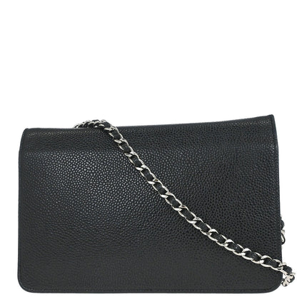 Chanel 2014 Black Caviar Timeless WOC Wallet on Chain Bag