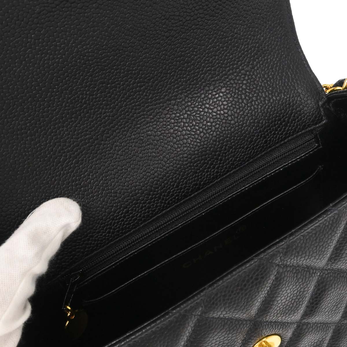 Chanel Black Caviar Skin Handbag