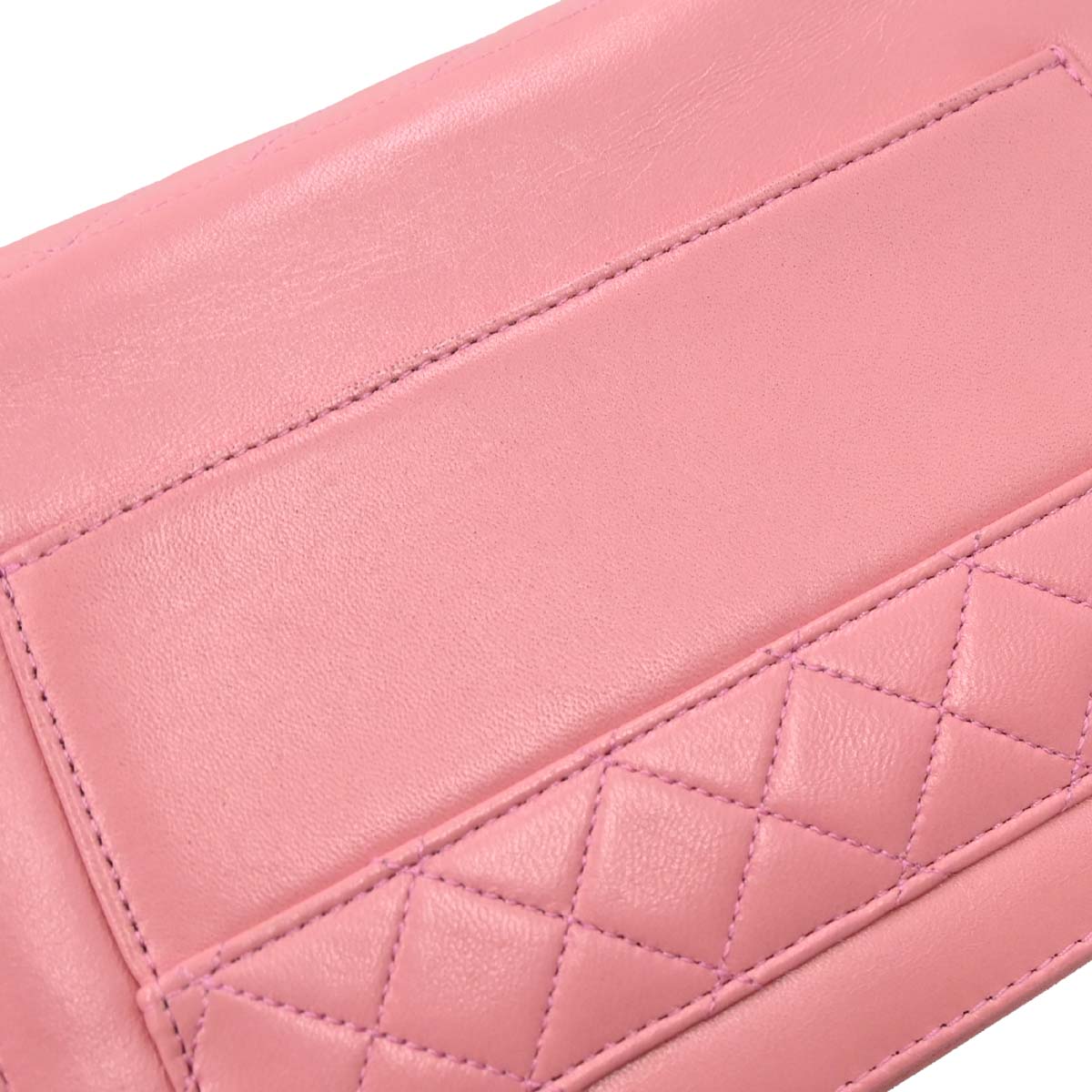Chanel Pink Lambskin Straight Flap Shoulder Bag