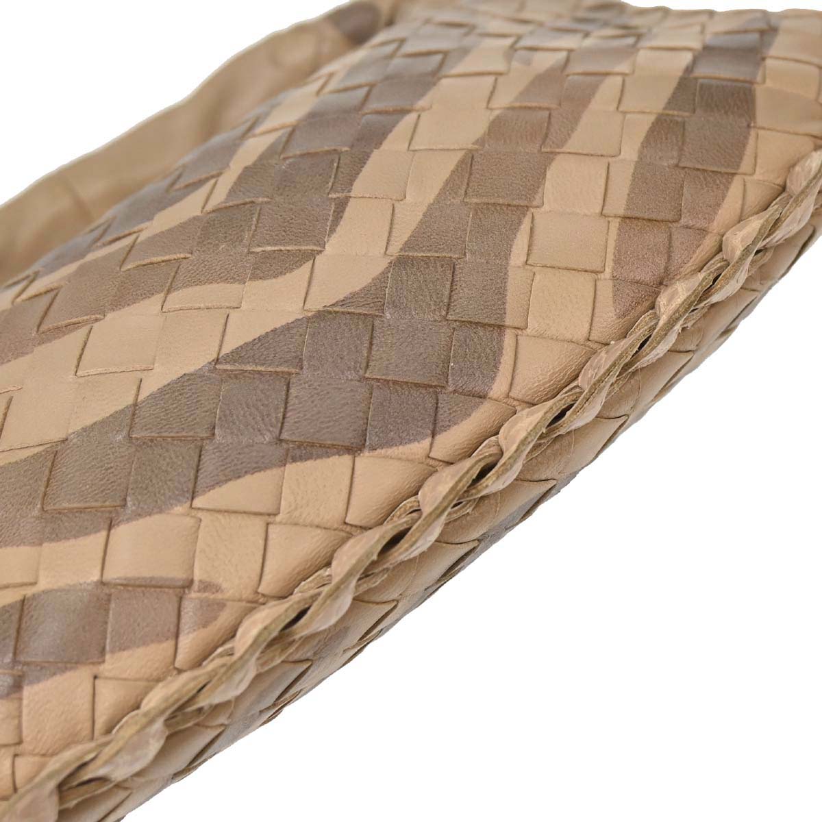 Bottega Veneta * Beige Lambskin Python Intrecciato Hobo Handbag