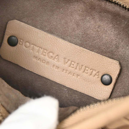 Bottega Veneta * Beige Lambskin Python Intrecciato Hobo Handbag