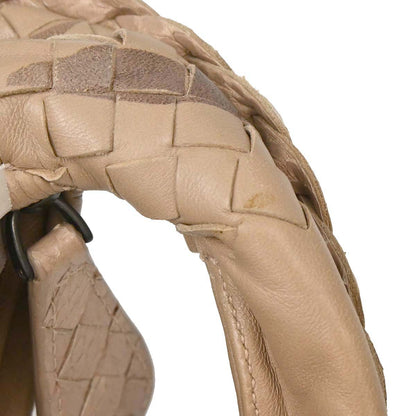 Bottega Veneta * Beige Lambskin Python Intrecciato Hobo Handbag