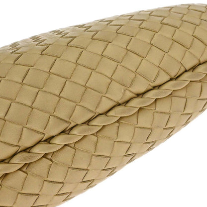 Bottega Veneta Beige Lambskin Intrecciato Hobo Handbag