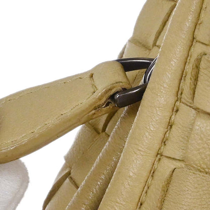 Bottega Veneta Beige Lambskin Intrecciato Hobo Handbag