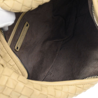 Bottega Veneta Beige Lambskin Intrecciato Hobo Handbag